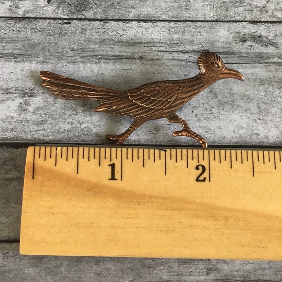 Vintage Copper Roadrunner Bird Pin Brooch - Picture 2 of 11